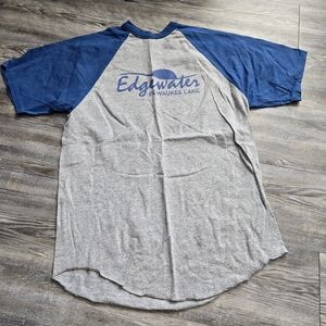 Men's Blue and Gray Raglan Shirt
